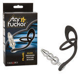 Star Fucker Beaded Plug With Stretchy Black Silicone Dual Enhancer and Silver Metal Probe > Anal Range > Jewel Butt Plugs